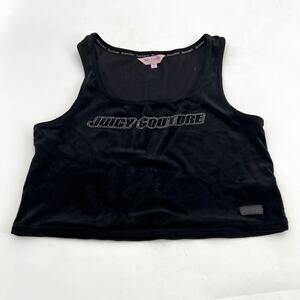 Juicy Couture‎ Black Velour Tank with Rhinestones XL
